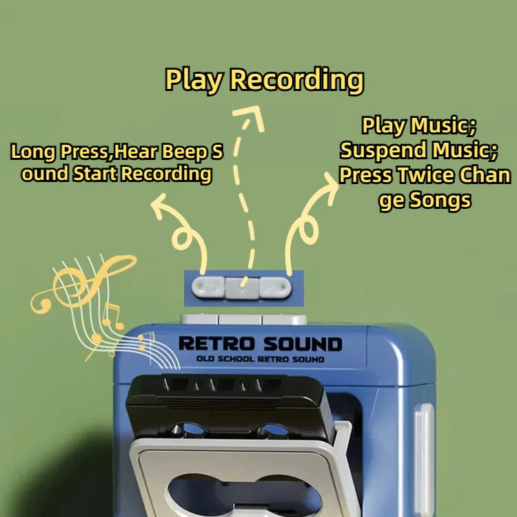 Vintage Mini Retro Cassette Radio Keychain