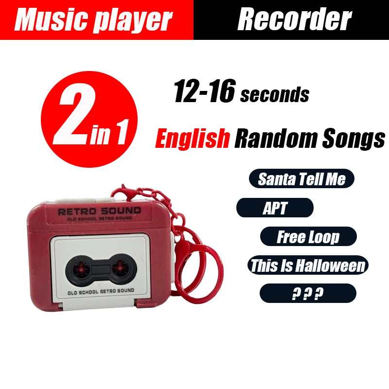 Vintage Mini Retro Cassette Radio Keychain