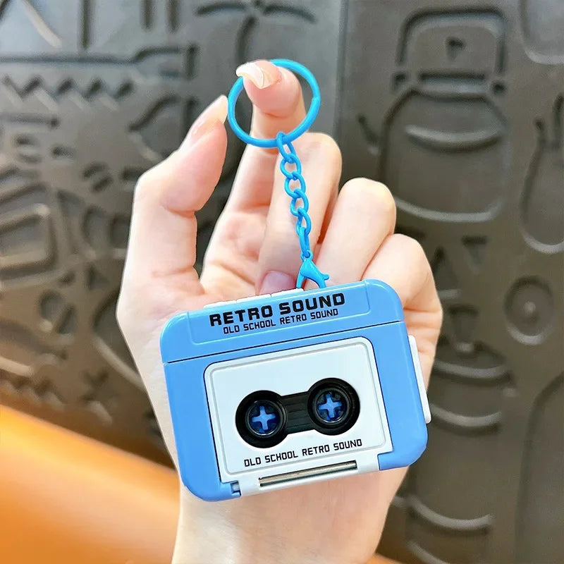Vintage Mini Retro Cassette Radio Keychain