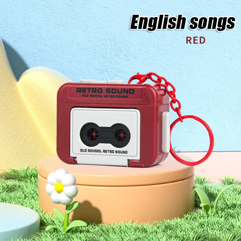 Vintage Mini Retro Cassette Radio Keychain