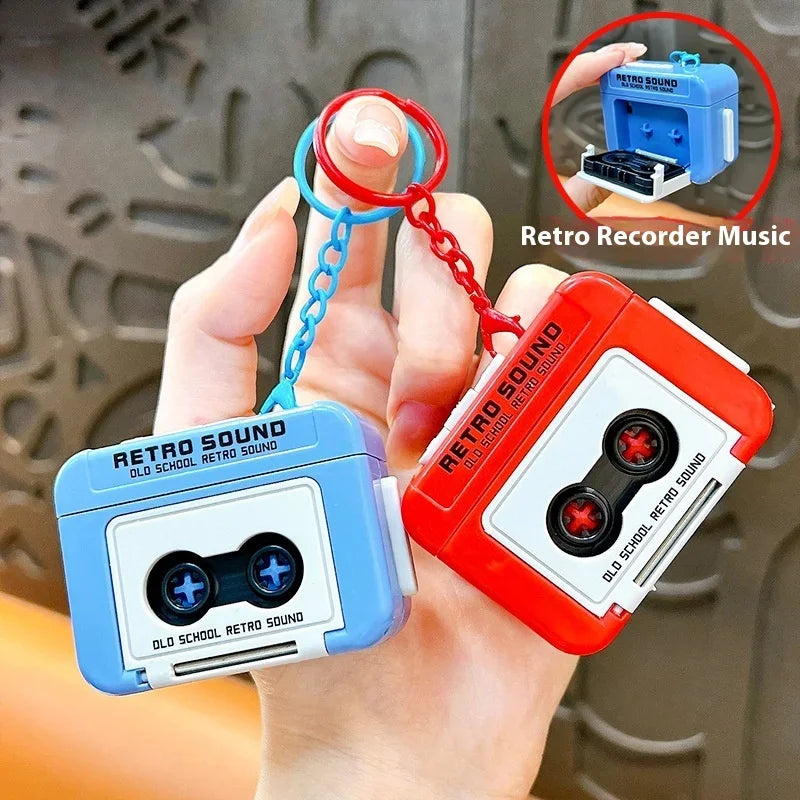 Vintage Mini Retro Cassette Radio Keychain