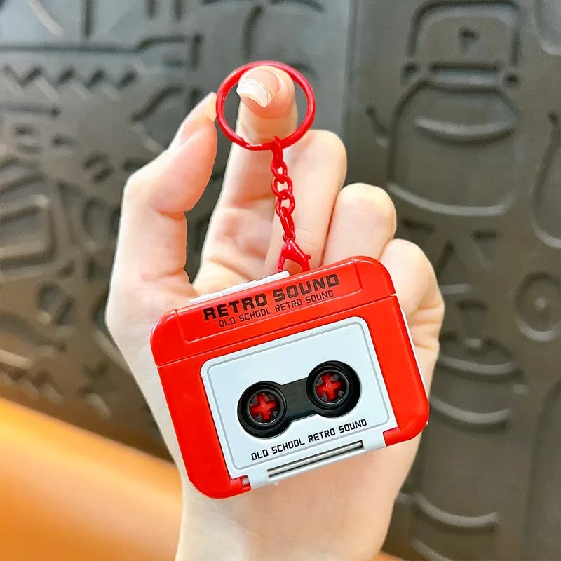 Vintage Mini Retro Cassette Radio Keychain