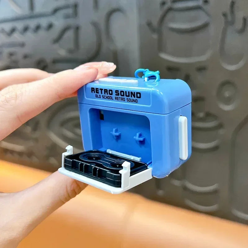 Vintage Mini Retro Cassette Radio Keychain