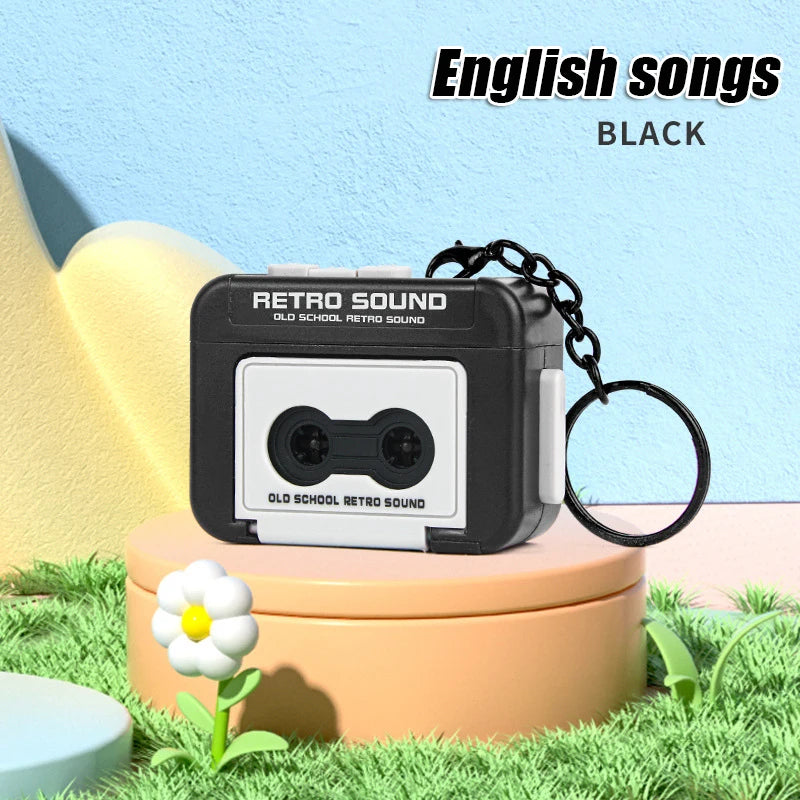 Vintage Mini Retro Cassette Radio Keychain
